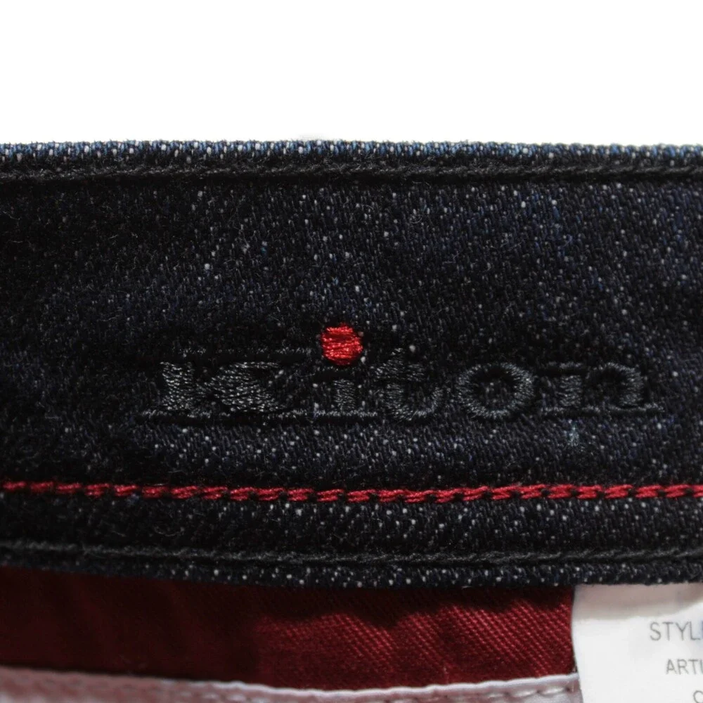 Kiton NWT Jeans Size 40 US Slim In Solid Dark Blue Cotton Blend Denim
